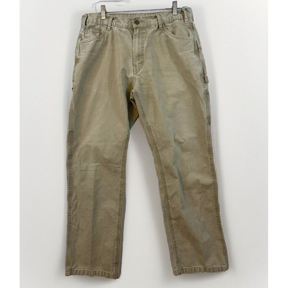 Berne Pants Mens 34X32 (34x29) Khaki Utility Carpenter‎ Work Rugged
